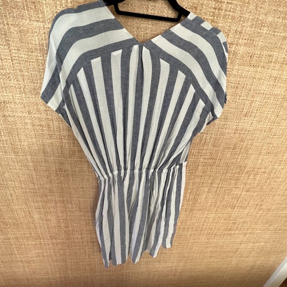 Rails Wren Seattle Stripe Linen Blend Drawstring Waist Dress - Picture 4 of 4